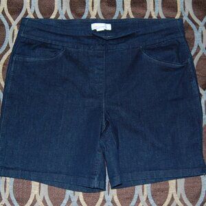 Pull on denim shorts